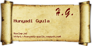 Hunyadi Gyula névjegykártya